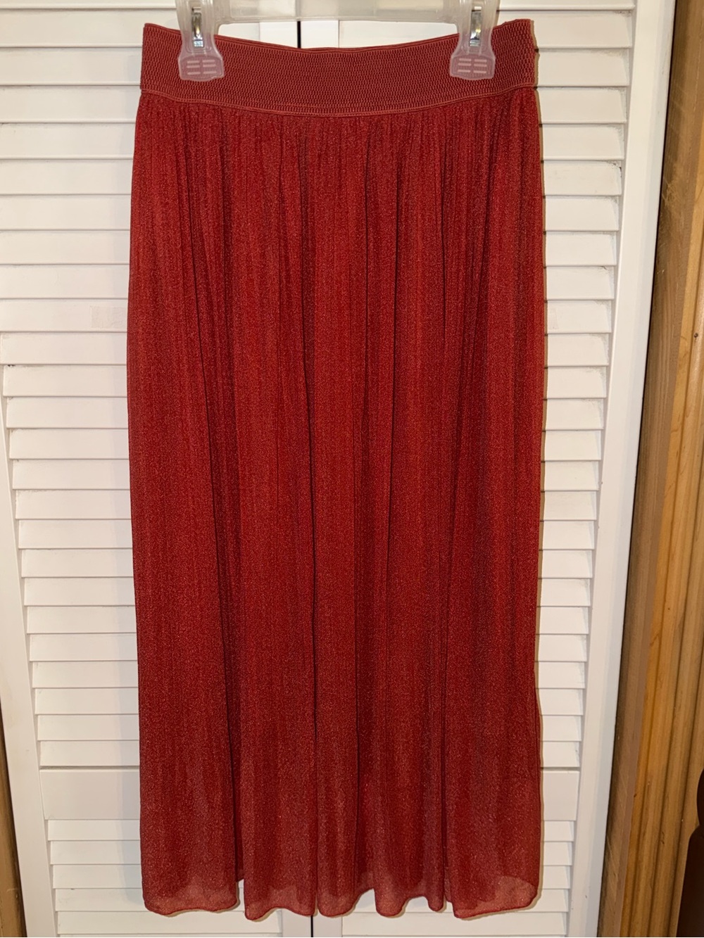 Metro Wear Rust Orange Pleated Maxi Skirt